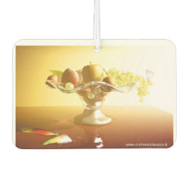 果物とバターフライの入ったガラスのバスケット カーエアーフレッシュナー