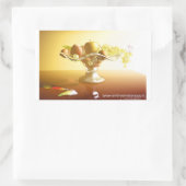 果物とバターフライの入ったガラスのバスケット 長方形シール (バッグ)