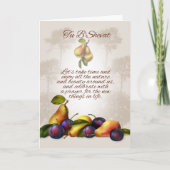 果物と木のTu B'shevatグリーティングカード シーズンカード (正面)