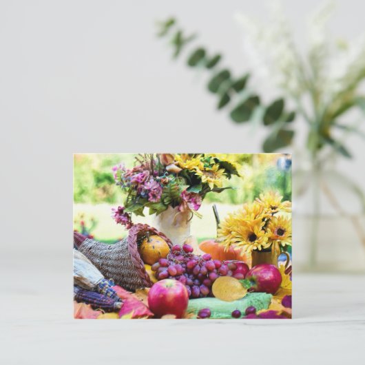 果物と花と感謝祭クロヌコピア シーズンポストカード (スタンド正面)
