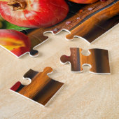 果物と花の中の雄ネコ ジグソーパズル (側面)