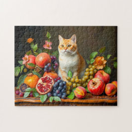 果物と花の中の雄ネコ ジグソーパズル