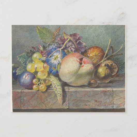 果物と花の静物画 (1824 - 1900)  ポストカード (正面)