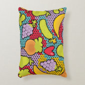 果物と野菜が付いているパターン アクセントクッション (正面(垂直))