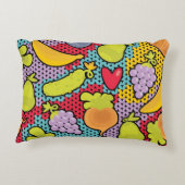 果物と野菜が付いているパターン アクセントクッション (裏面)