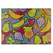 果物と野菜が付いているパターン カッティングボード (正面)