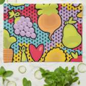 果物と野菜が付いているパターン キッチンタオル (折り畳み)