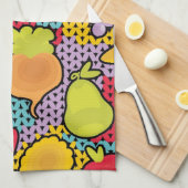 果物と野菜が付いているパターン キッチンタオル (四つ折り)