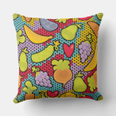 果物と野菜が付いているパターン クッション (裏面)