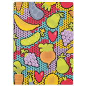 果物と野菜が付いているパターン クリップボード (裏面)