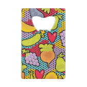 果物と野菜が付いているパターン クレジットカード栓抜き (裏面)