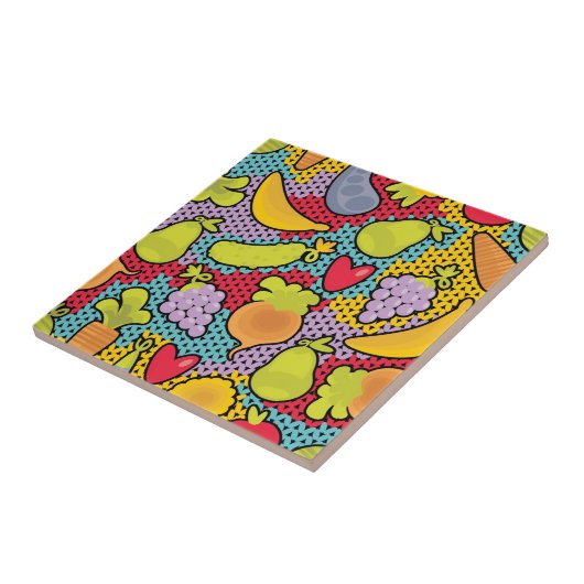 果物と野菜が付いているパターン タイル (側面)