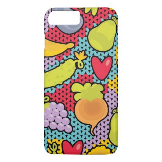 果物と野菜が付いているパターン Case-Mate iPhoneケース (裏面)