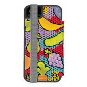 果物と野菜が付いているパターン INCIPIO iPhoneウォレットケース (フォリオ裏面)