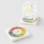 果物と野菜のカラーホイール(12色) ストーンコースター (横)