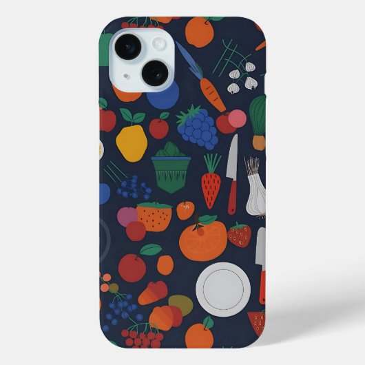 果物と野菜のキッチンテーマのスマホケース Case-Mate iPhoneケース (裏面)