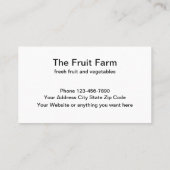 果物と野菜のテーマ 名刺 (裏面)
