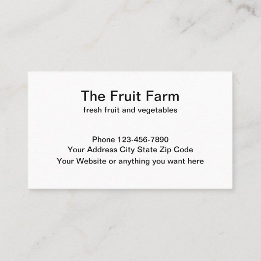 果物と野菜のテーマ 名刺 (裏面)