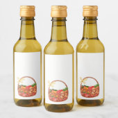 果物と野菜のバスケットが可愛い ワインラベル (ボトル)