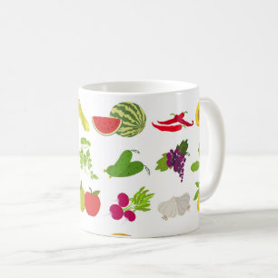 果物と野菜のマグカップ – フレッシュとプロダクカラフルト コーヒーマグカップ