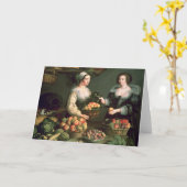 果物と野菜の販売人 カード (黄色い花)