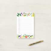 果物と野菜の食料品縁どのショッピングチェックリスト ポストイット (デスク上)