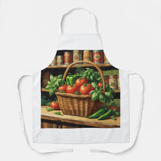 果物と野菜をテーマにしたエプロン | ヴィンテージスタイル エプロン (正面)