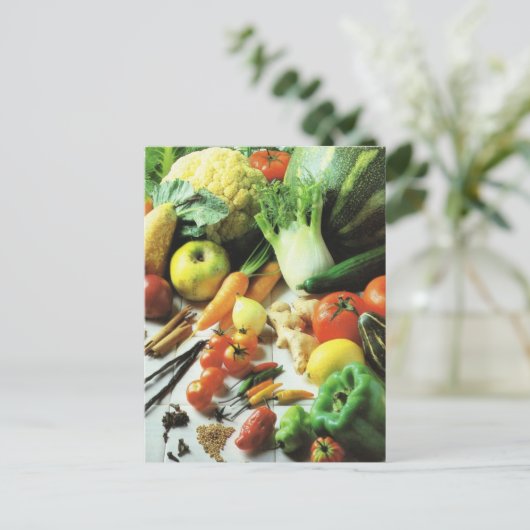 果物と野菜、すべての種類の野菜 ポストカード (スタンド正面)