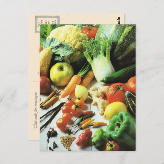 果物と野菜、すべての種類の野菜 ポストカード (正面/裏面)