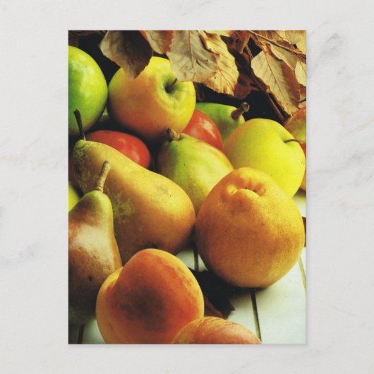 果物と野菜、りんごおよびナシ ポストカード (正面)