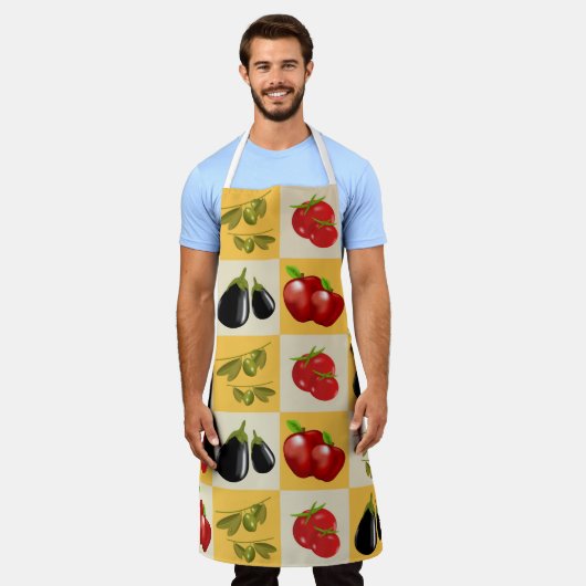 果物と野菜 エプロン (着用した状態)