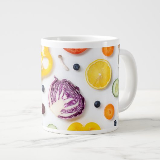 果物と野菜 ジャンボコーヒーマグカップ (正面右)