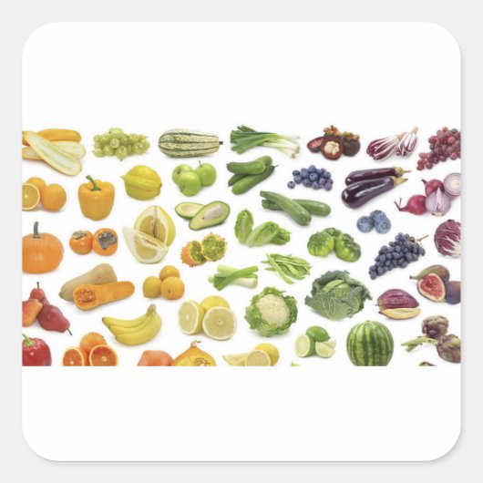 果物と野菜！ スクエアシール (正面)