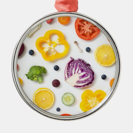 果物と野菜 メタルオーナメント (正面)