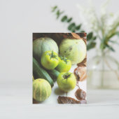 果物と野菜、緑のトマトおよびメロン ポストカード (スタンド正面)