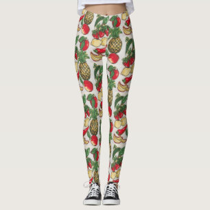 果物と野菜Appliqué レギンス