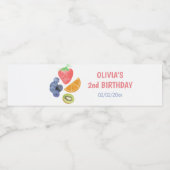 果物のテーマの2歳の誕生日  ペットボトルラベル (シングルラベル)
