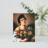 果物のバスケットを持つカラヴァッジョ・ボーイ ポストカード (スタンド正面)