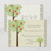 果物の木の結婚式招待状へ返信する。 招待状 (正面/裏面)