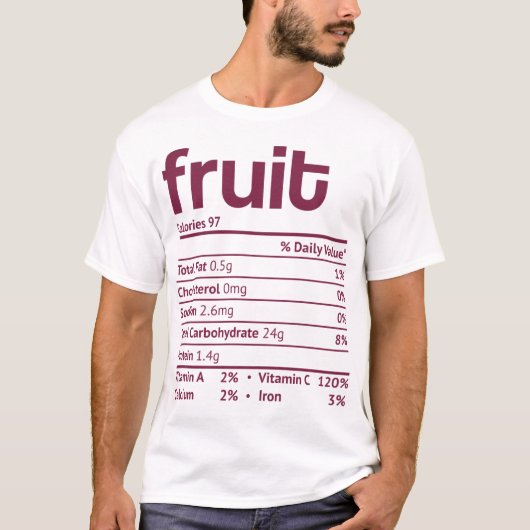 果物の栄養の事実おもしろい感謝クリスマス Tシャツ (正面)
