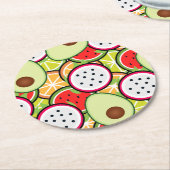 果物の混合物 ラウンドペーパーコースター (アングル)