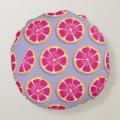 果物の継ぎ目のない模様、グレープフルーツの薄切りにシャー ラウンドクッション (裏面)