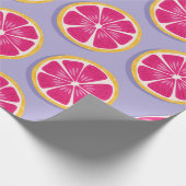 果物の継ぎ目のない模様、グレープフルーツの薄切りにシャー ラッピングペーパー (角)