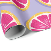 果物の継ぎ目のない模様、グレープフルーツの薄切りにシャー ラッピングペーパー (ロールコーナー)