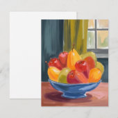果物の鉢 水彩画 サンキューカード (正面/裏面)