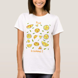 果物は夏 ミニマリスト かわいい Tシャツ