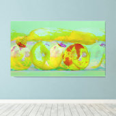 果物や野菜のキャンバスに輝くアート キャンバスプリント (インサイチュ (ウッドフロア))