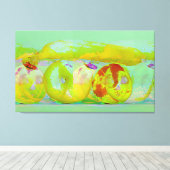 果物や野菜のキャンバスに輝くアート キャンバスプリント (インサイチュ (ウッドフロア))