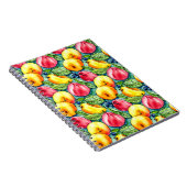 果物りんご梨の夏の水彩模様 ノートブック (右側)