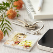 果物を持った女の子 キーホルダー (正面右)